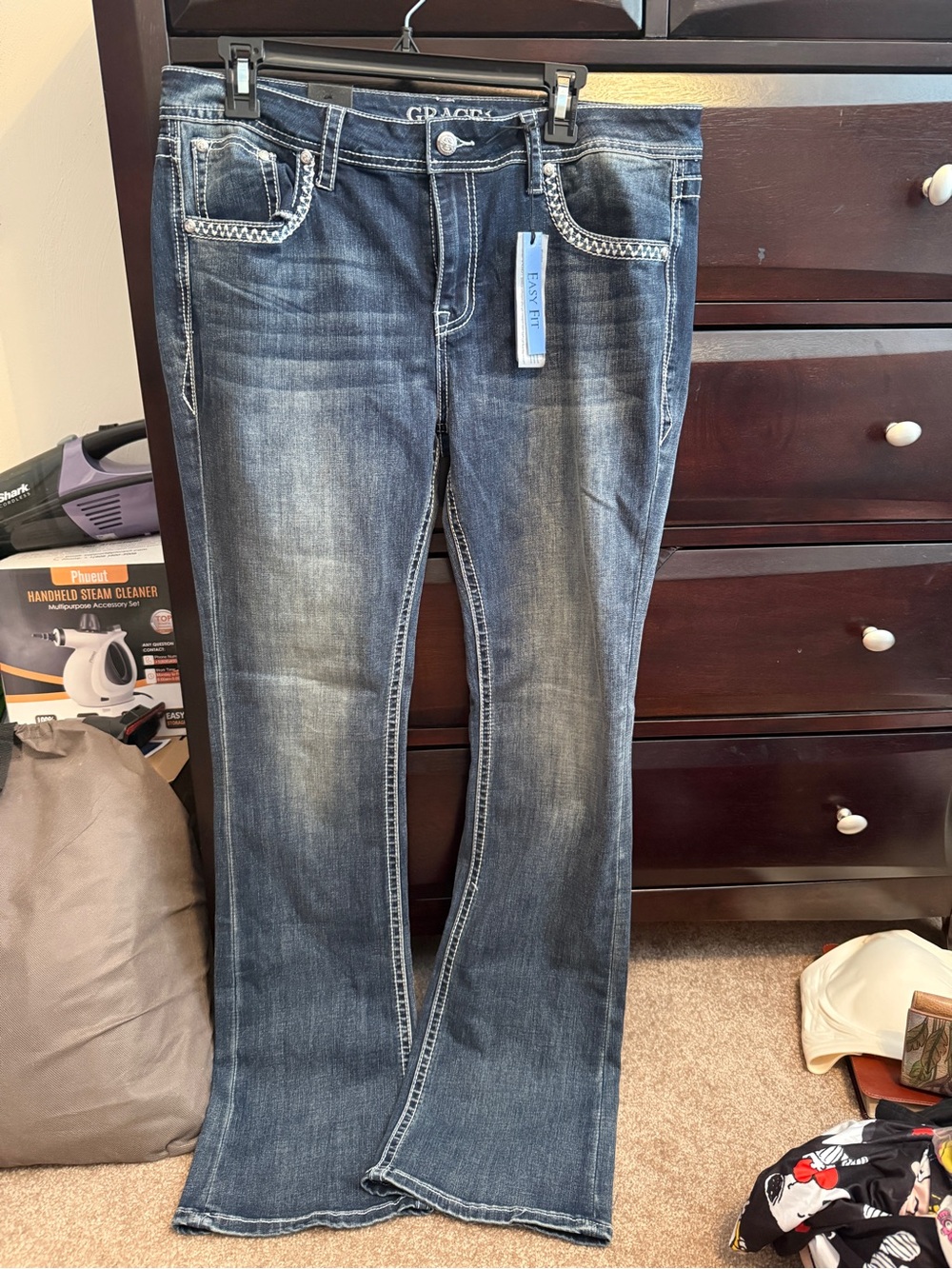 NWT Grace Jeans Dark Wash Women's Jeans with Contrast Stitching